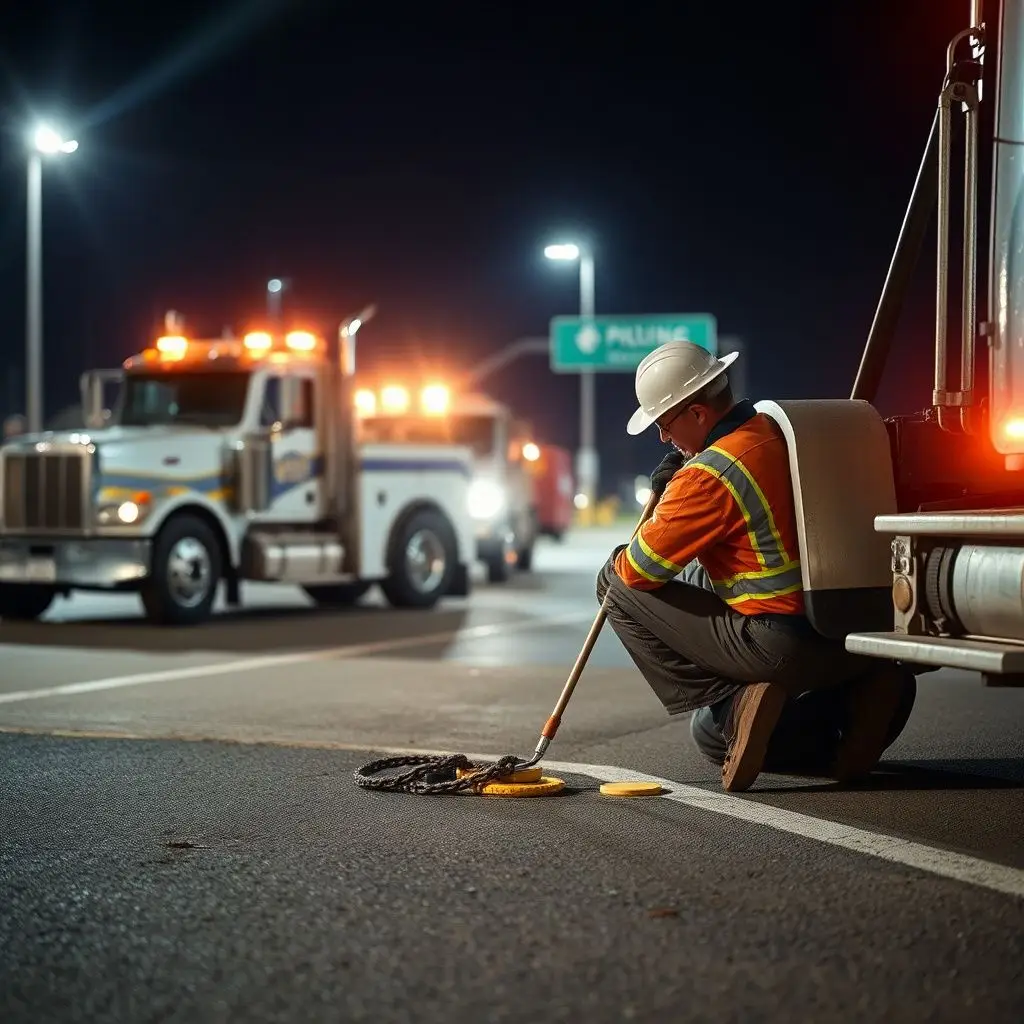 A close-up of a tow truck winch and cable, symbolizing the strength and reliability of our recovery equipment in Commerce City.