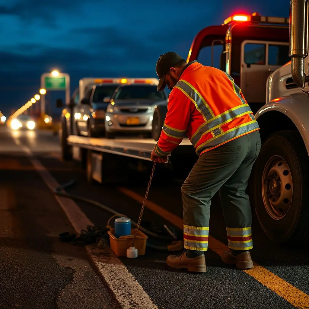 A close-up of a DAD'S TOWING SERVICE LLC operator shaking hands with a satisfied customer in Wheat Ridge.